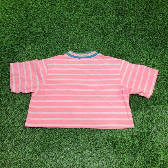 Vintage 90s Gotcha Cropped Shirt Womens Small 22x16 Pink Baggy - Picture 2 of 14